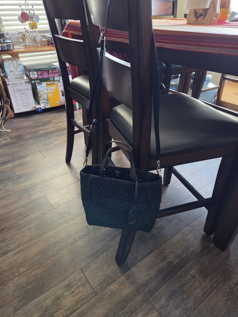 kate spade black quilted crossbody bag with top handles